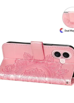Seven-petal Flowers Embossing Leather Phone Case IEOVIEE Phone Accessories Store