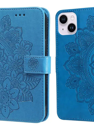 Seven-petal Flowers Embossing Leather Phone Case IEOVIEE Phone Accessories Store