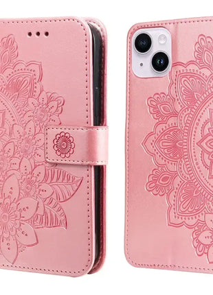 Seven-petal Flowers Embossing Leather Phone Case IEOVIEE Phone Accessories Store