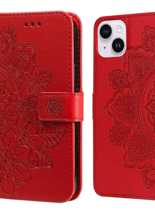 Seven-petal Flowers Embossing Leather Phone Case IEOVIEE Phone Accessories Store