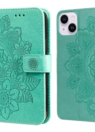 Seven-petal Flowers Embossing Leather Phone Case IEOVIEE Phone Accessories Store