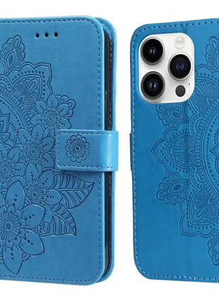 Seven-petal Flowers Embossing Leather Phone Case IEOVIEE Phone Accessories Store