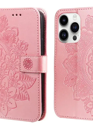 Seven-petal Flowers Embossing Leather Phone Case IEOVIEE Phone Accessories Store