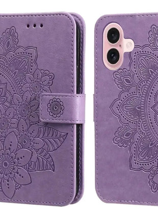 Seven-petal Flowers Embossing Leather Phone Case IEOVIEE Phone Accessories Store