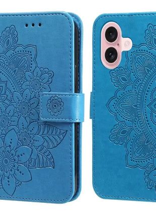 Seven-petal Flowers Embossing Leather Phone Case IEOVIEE Phone Accessories Store