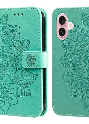 Seven-petal Flowers Embossing Leather Phone Case IEOVIEE Phone Accessories Store