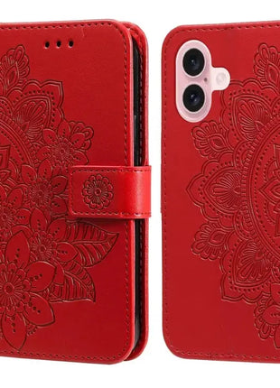 Seven-petal Flowers Embossing Leather Phone Case IEOVIEE Phone Accessories Store