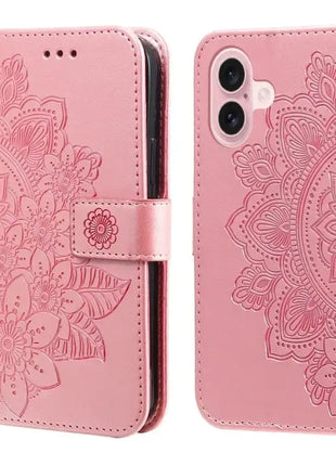 Seven-petal Flowers Embossing Leather Phone Case IEOVIEE Phone Accessories Store